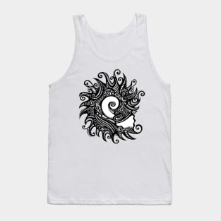 Black and White Print of Exotic Sea Shell Tank Top